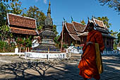 Wat Xieng Thong temple in Luang Prabang, Laos. Small 'that' (stupa) inside the temple precinct. 